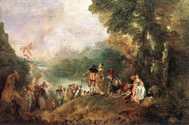 WATTEAU, Antoine The Embarkation for Cythera china oil painting image